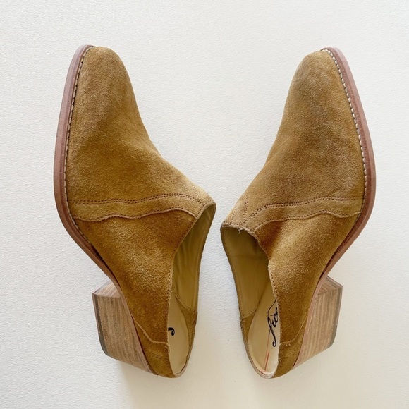 Free People Shoes Mules New Frontier Suede Slip On Casual Western Boho Tan 7 - Picture 9 of 15